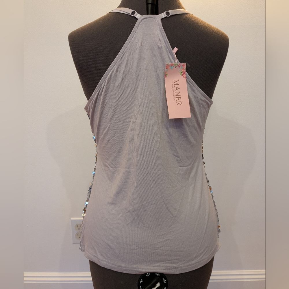 NWT Silver Sequin Tank Top - Picture 6 of 11